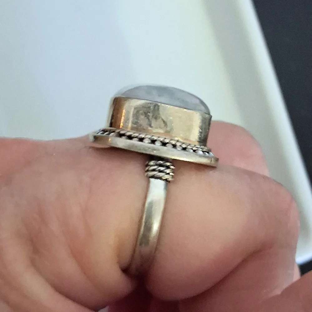 MOONSTONE RING 925 STERLING SILVER SIZE 7.5